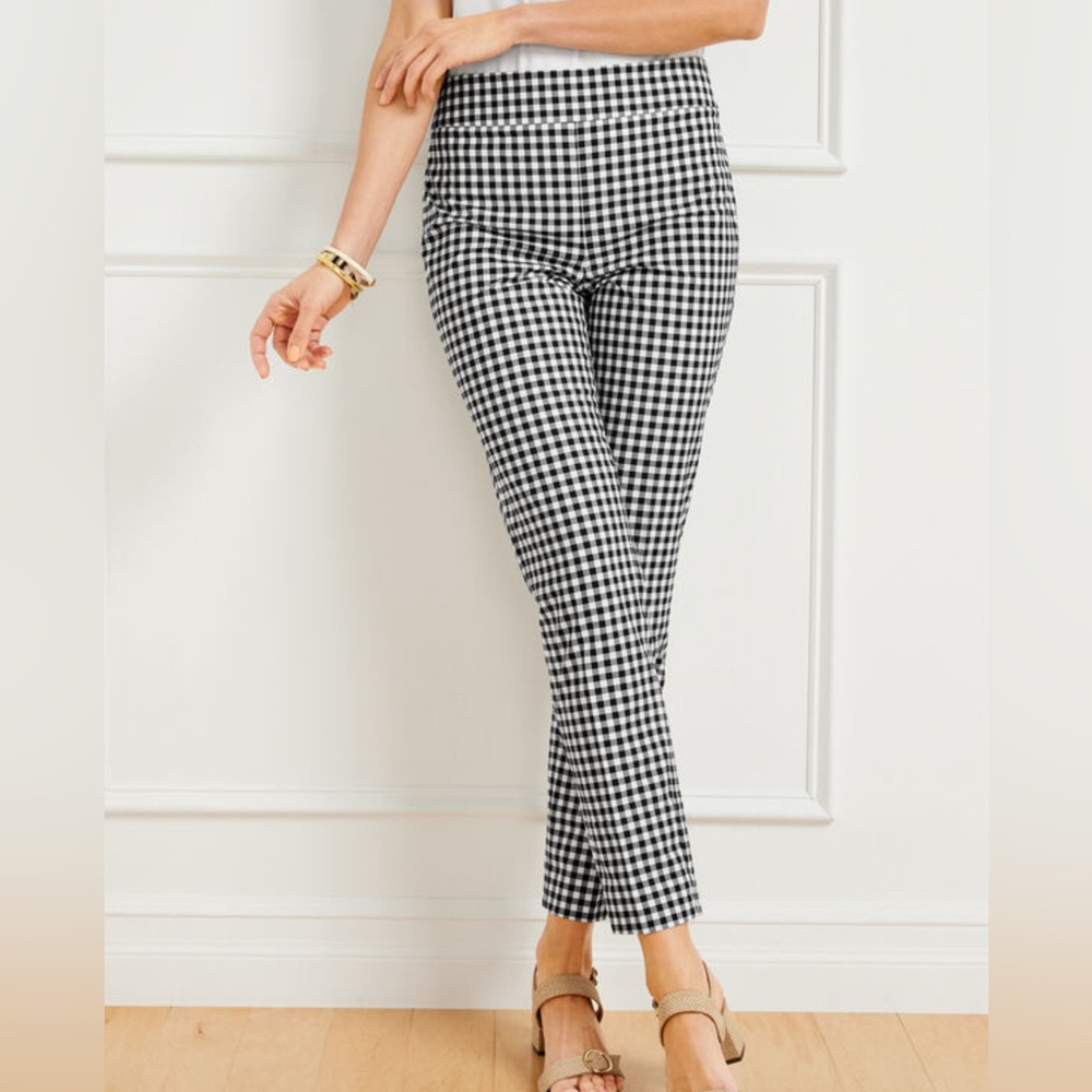 Womens Talbots Houndstooth Stretchy Skinny Ankle Jeans